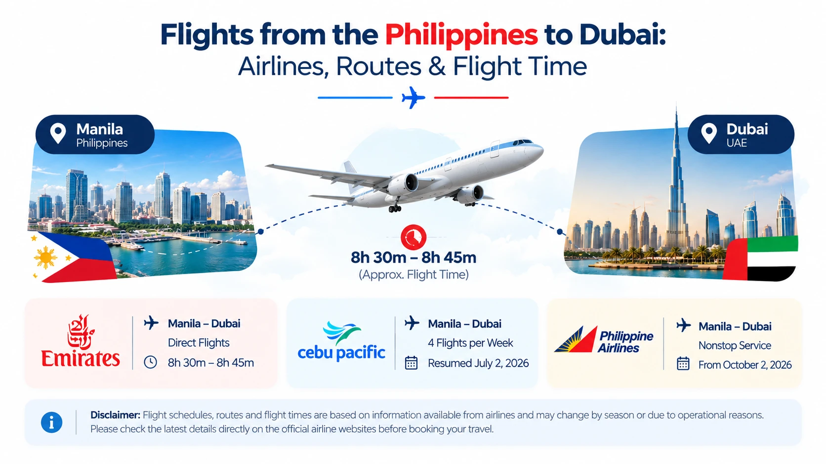 Flights from the Philippines to Dubai: Airlines, Routes & Flight Time